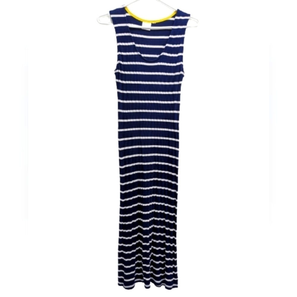 Beach Break women's navy and white stripe maxi dress beach cover up size XS